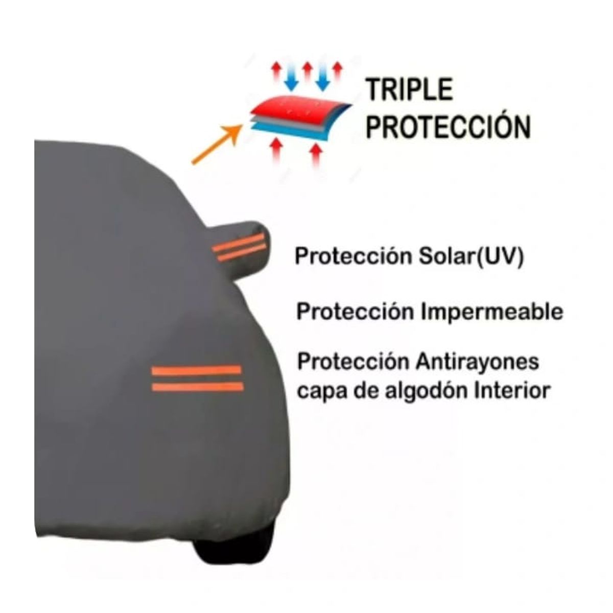 GENERICO - Cobertor Auto talla M Pesado Acolchonado Creflectores