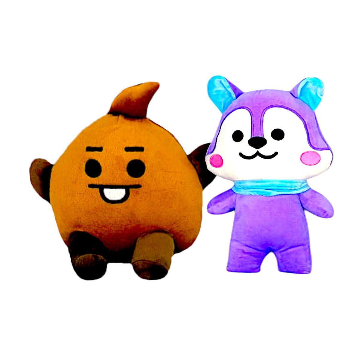 GENERICO - Pack 2 peluches Baby BTS BT21  Shooky Mang Ardilla