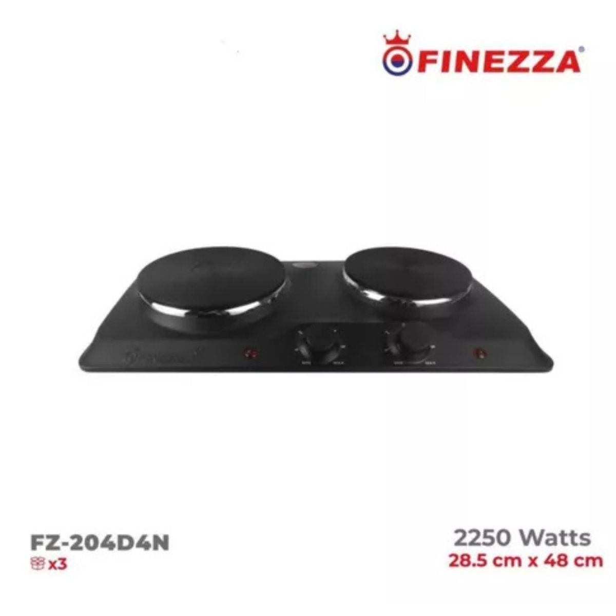 FINEZZA - Cocina Eléctrica Finezza 2 Hornillas Fz-204d4n 2250w