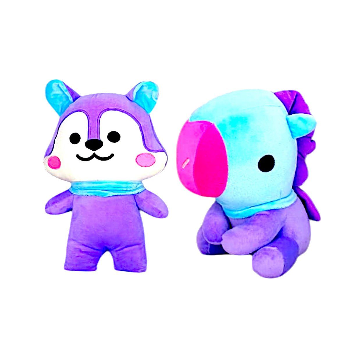 GENERICO - Pack 2 peluches Baby BTS BT21  Mang Pony Mang Ardilla