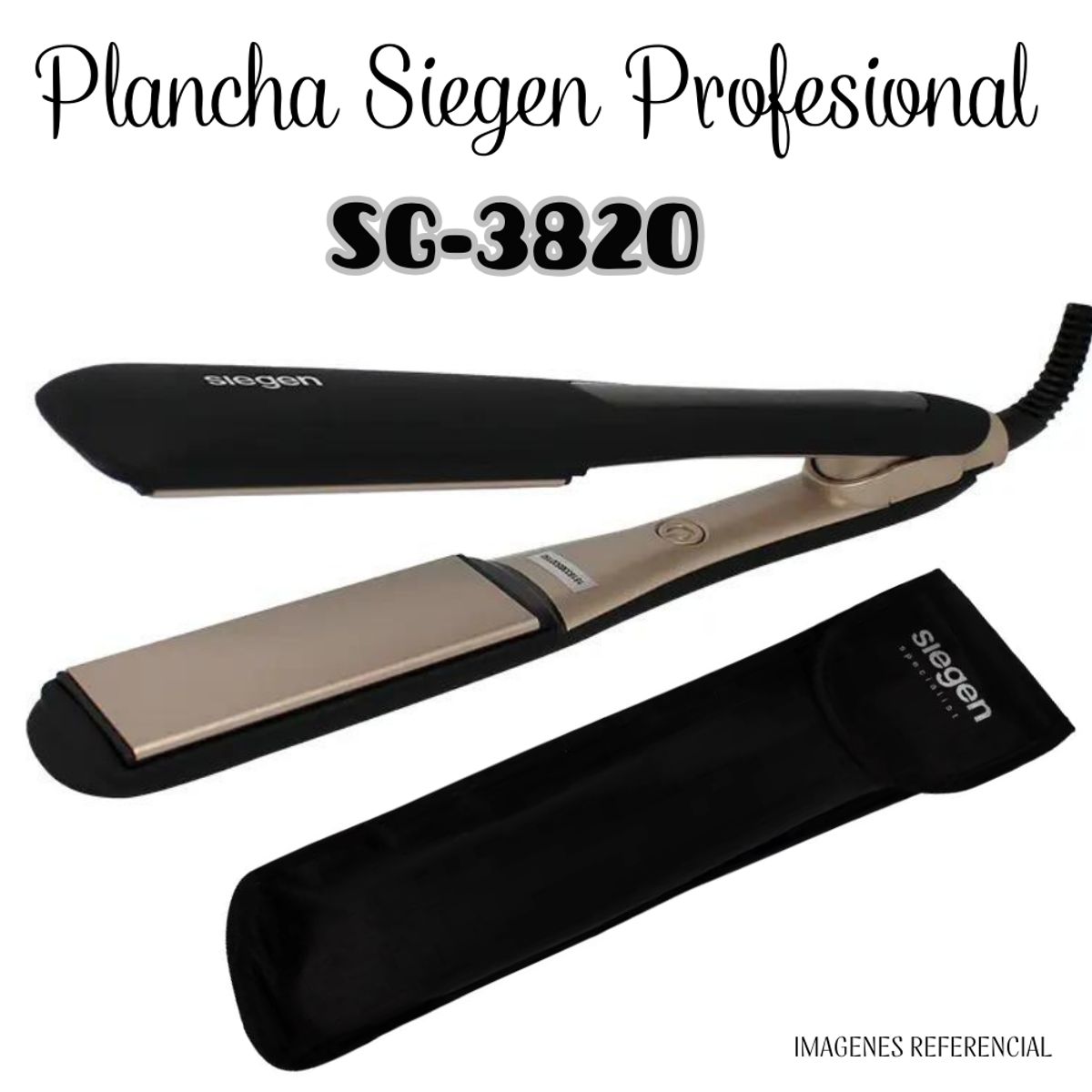 SIEGEN - Plancha Alisadora Siegen Ceramica Turmalina Digital LCD SG-3820