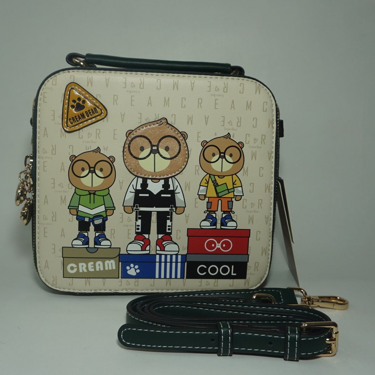 GENERICO - CARTERA MORRAL DE CUERO CREAM BEAR