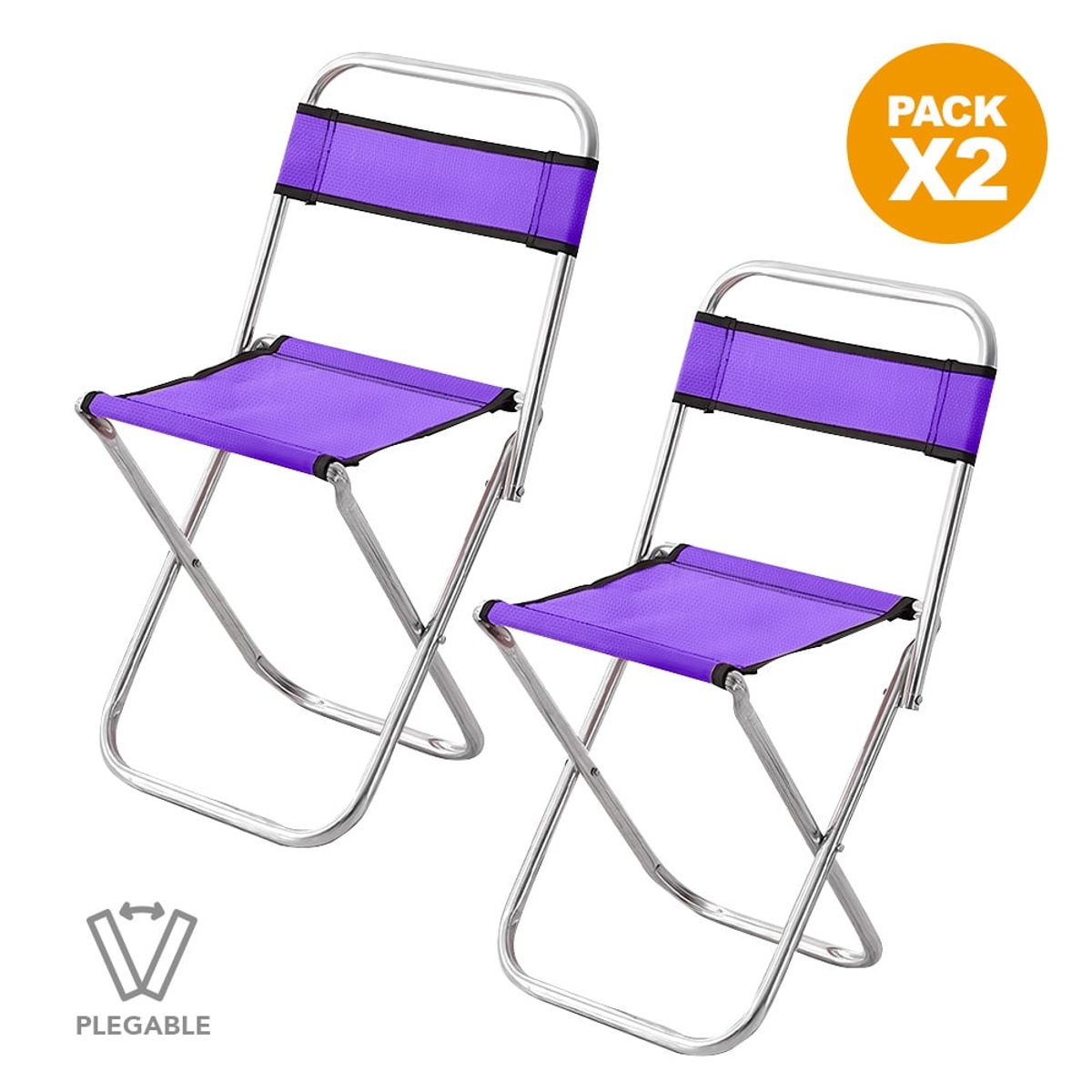 KELLER - Pack X2 Silla Plegable para Playa Camping 2 en 1 MD JD3