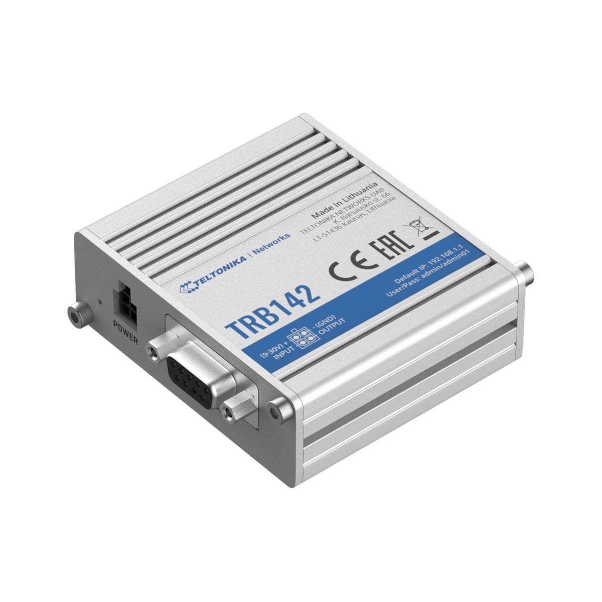 TELTONIKA - GATEWAY INDUSTRIAL TELTONIKA 4G LTE TCP RS232 NEGRO PN TRB142