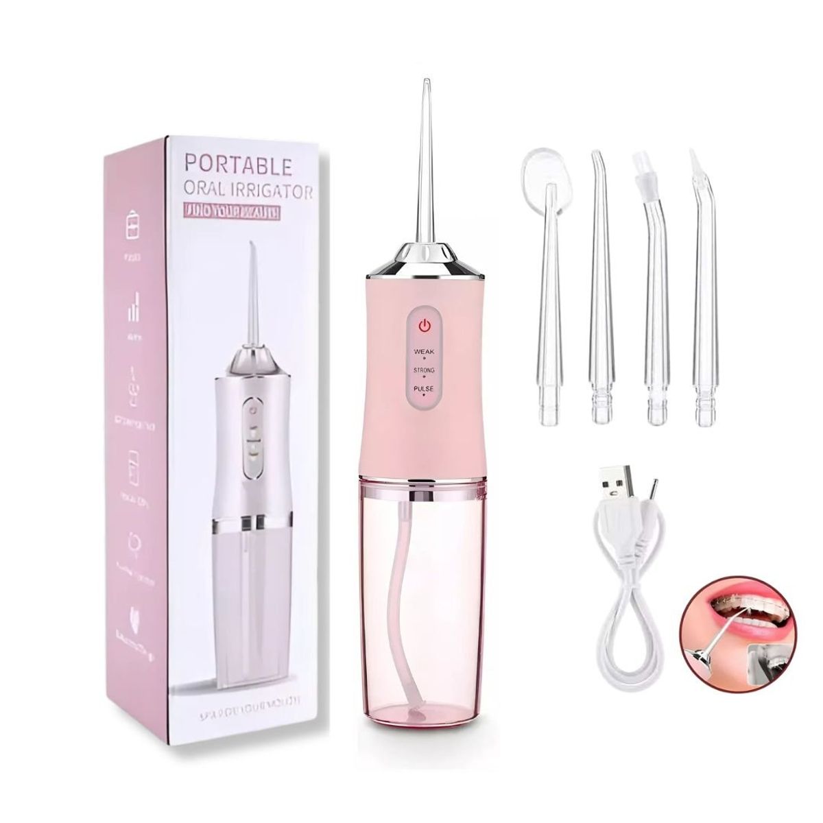 GENERICO - Irrigador Bucal Inalámbrico Portátil Rosado