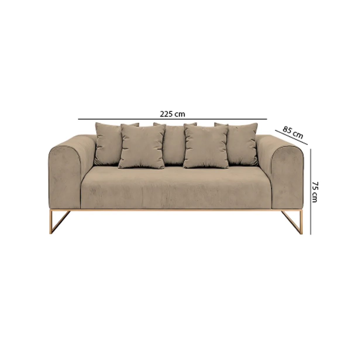 BARAKA HOME - Juego de sala 3 2 1 Dolneni + Banqueta + Mesa de centro - Beige claro
