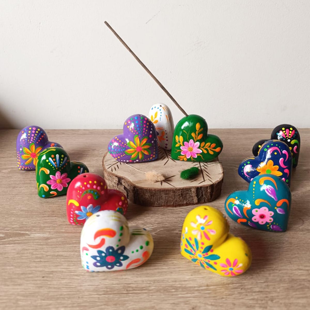 GENERICO - Artesanía Arcilla Corazón de Pucará Porta Incienso 7 x 7