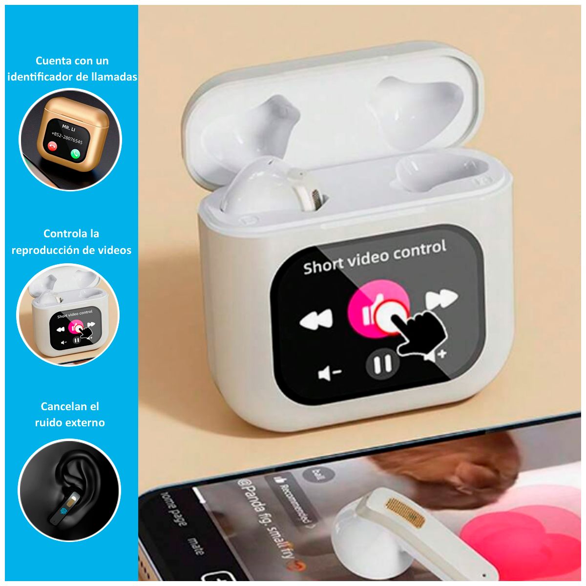 GENERICO - Audífonos ENC Smart Headset con Bluetooth K1 Negro