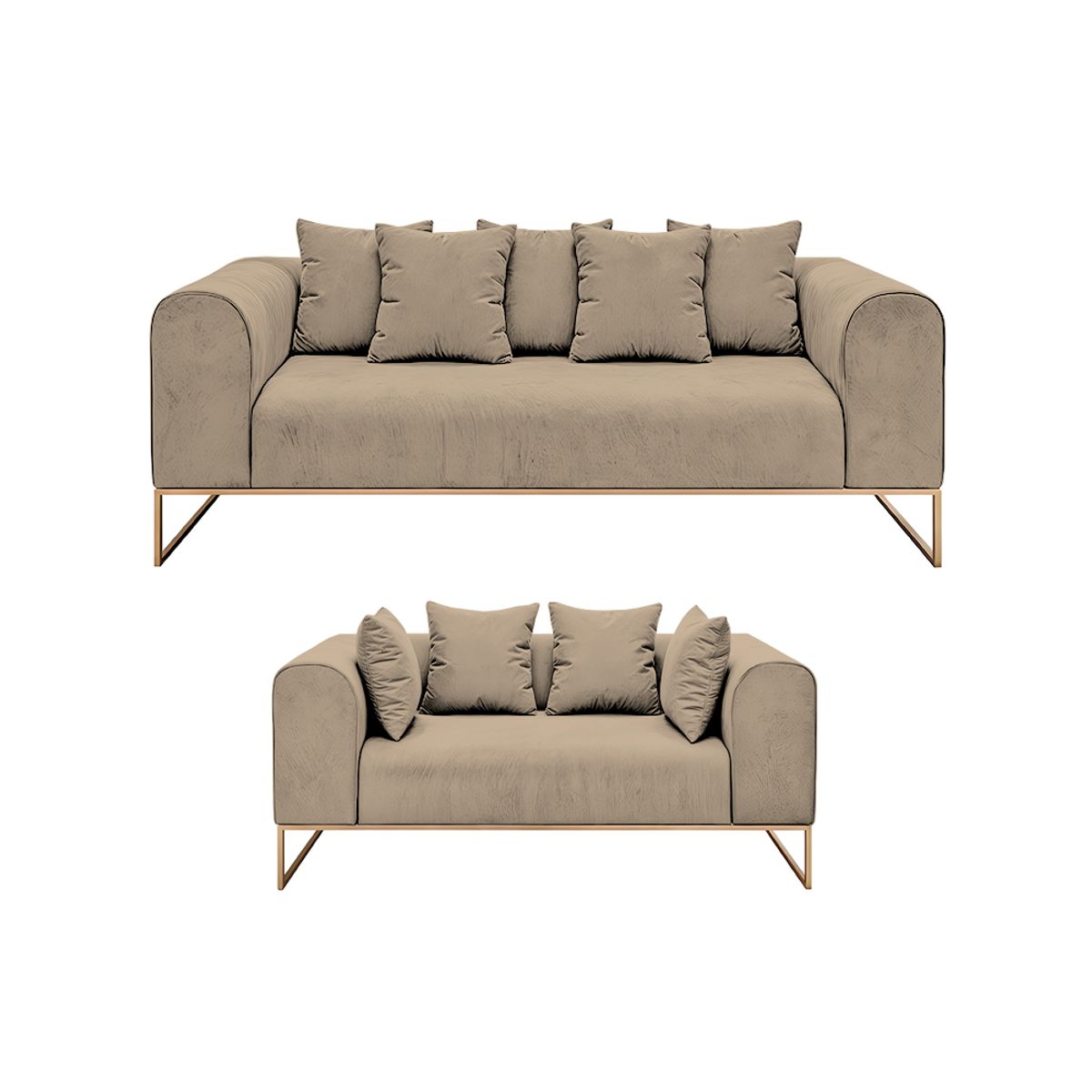 BARAKA HOME - Juego de sala 3 2 Luxury Dolneni - Beige claro