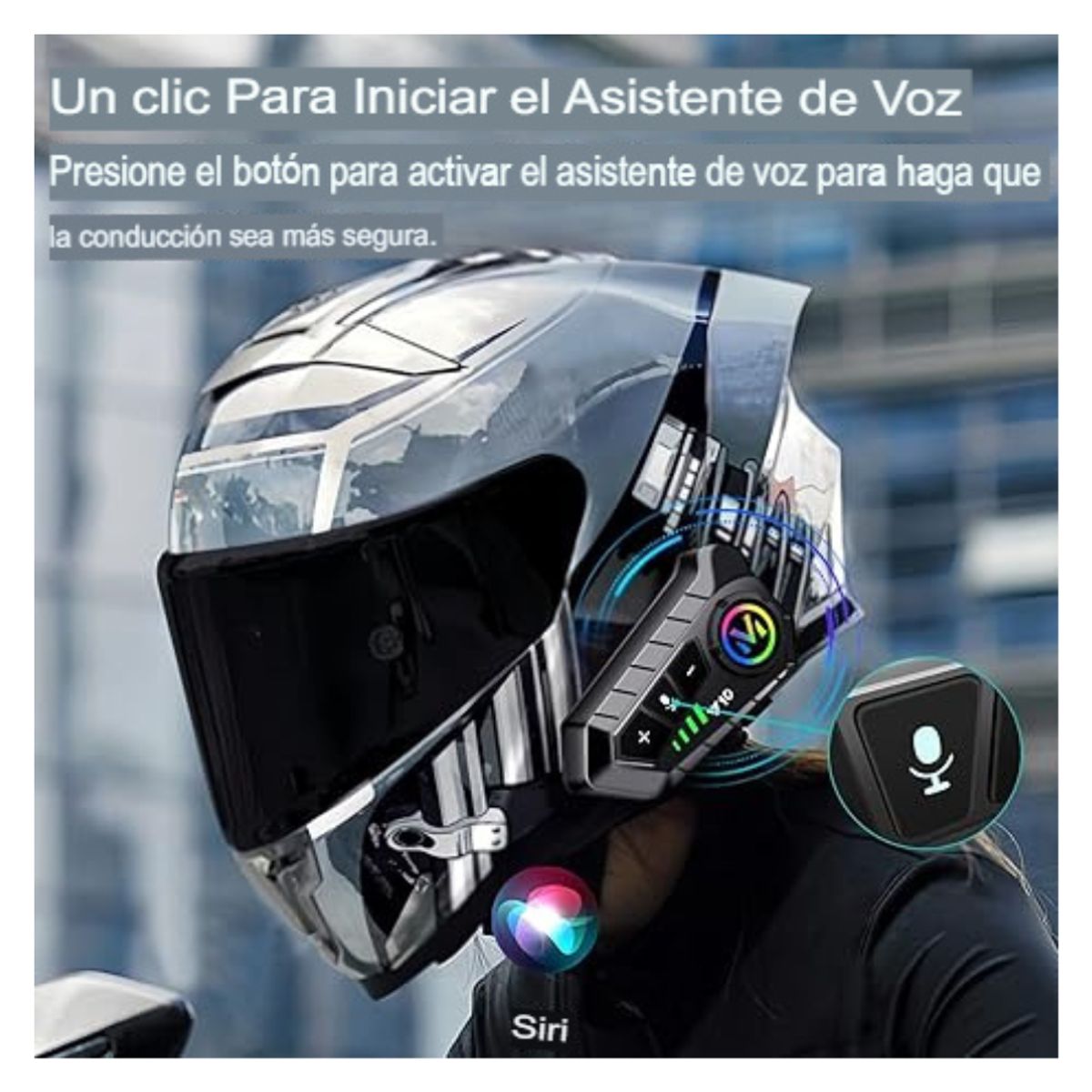 SEISA - Audífonos Bluetooth Para Casco Moto Con Micrófono Auricular Casco