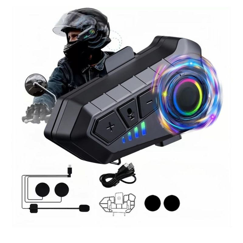 SEISA - Audífonos Bluetooth Para Casco Moto Con Micrófono Auricular Casco