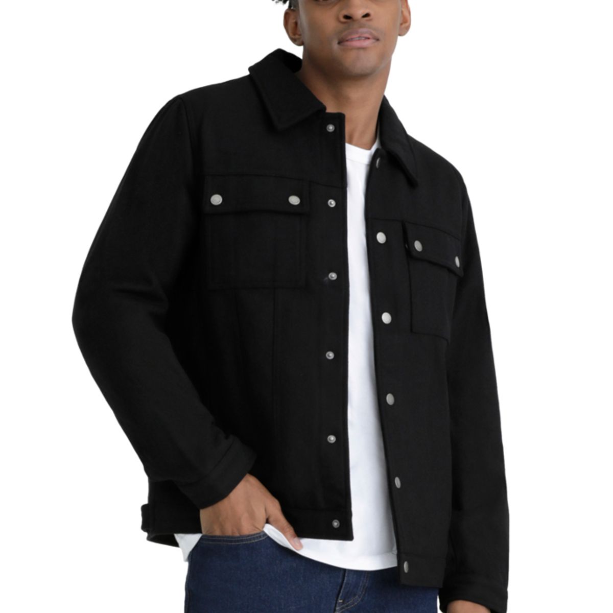 DOCKERS - Casaca Hombre Wool Blend Regular Fit Negro Dockers