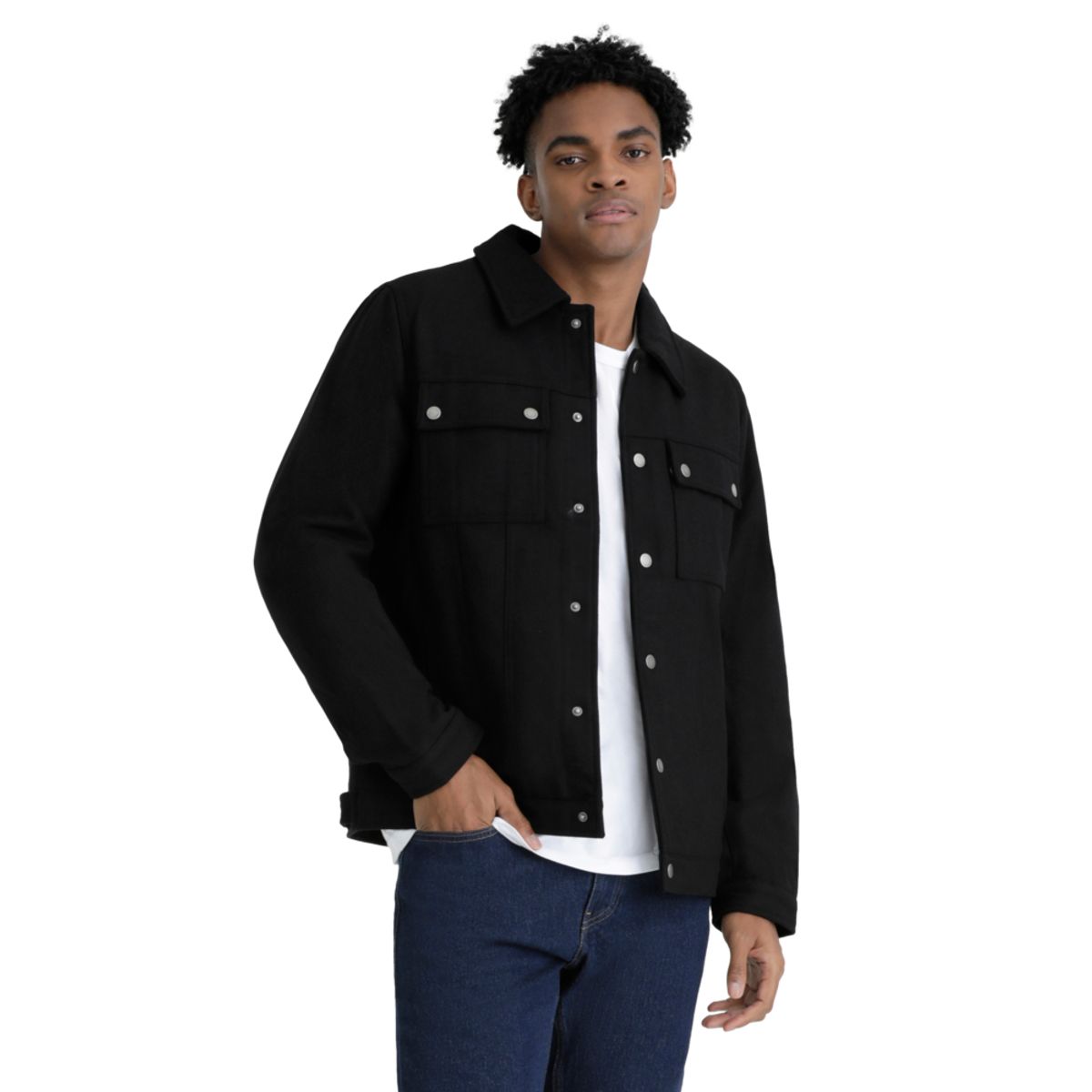 DOCKERS - Casaca Hombre Wool Blend Regular Fit Negro Dockers