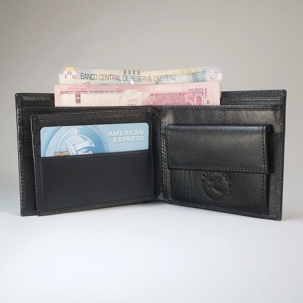 LIZARASO - BILLETERA DE CUERO PARA HOMBRE EN COLOR ENTERO DE LIZARASO CUEROS