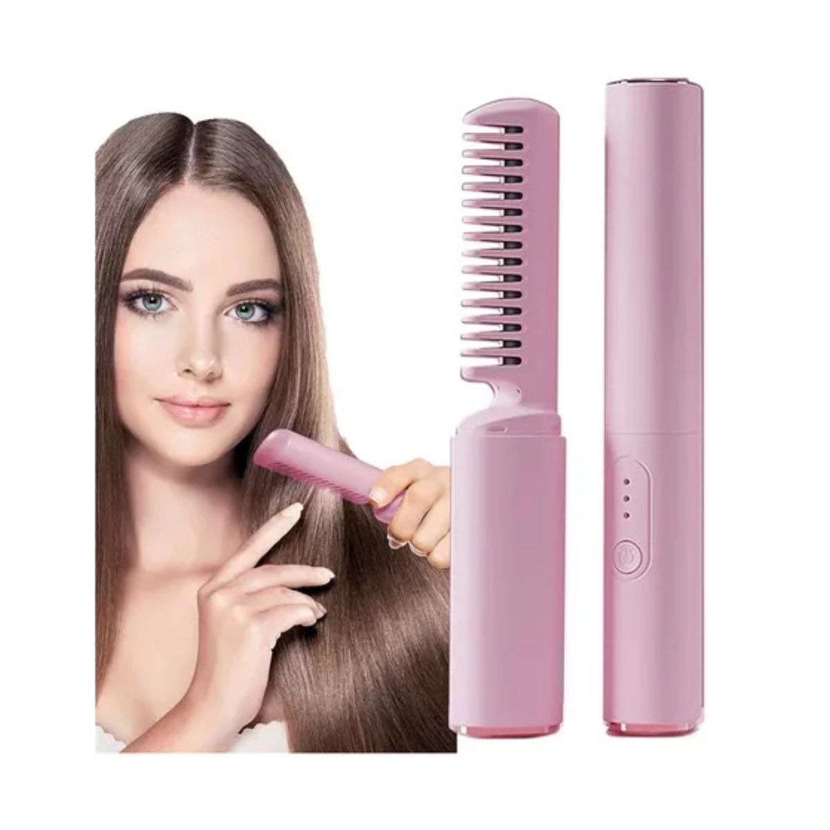ROHS - Cepillo Alisador 2 en 1 Recargable: Peina y Alisa con Facilidad