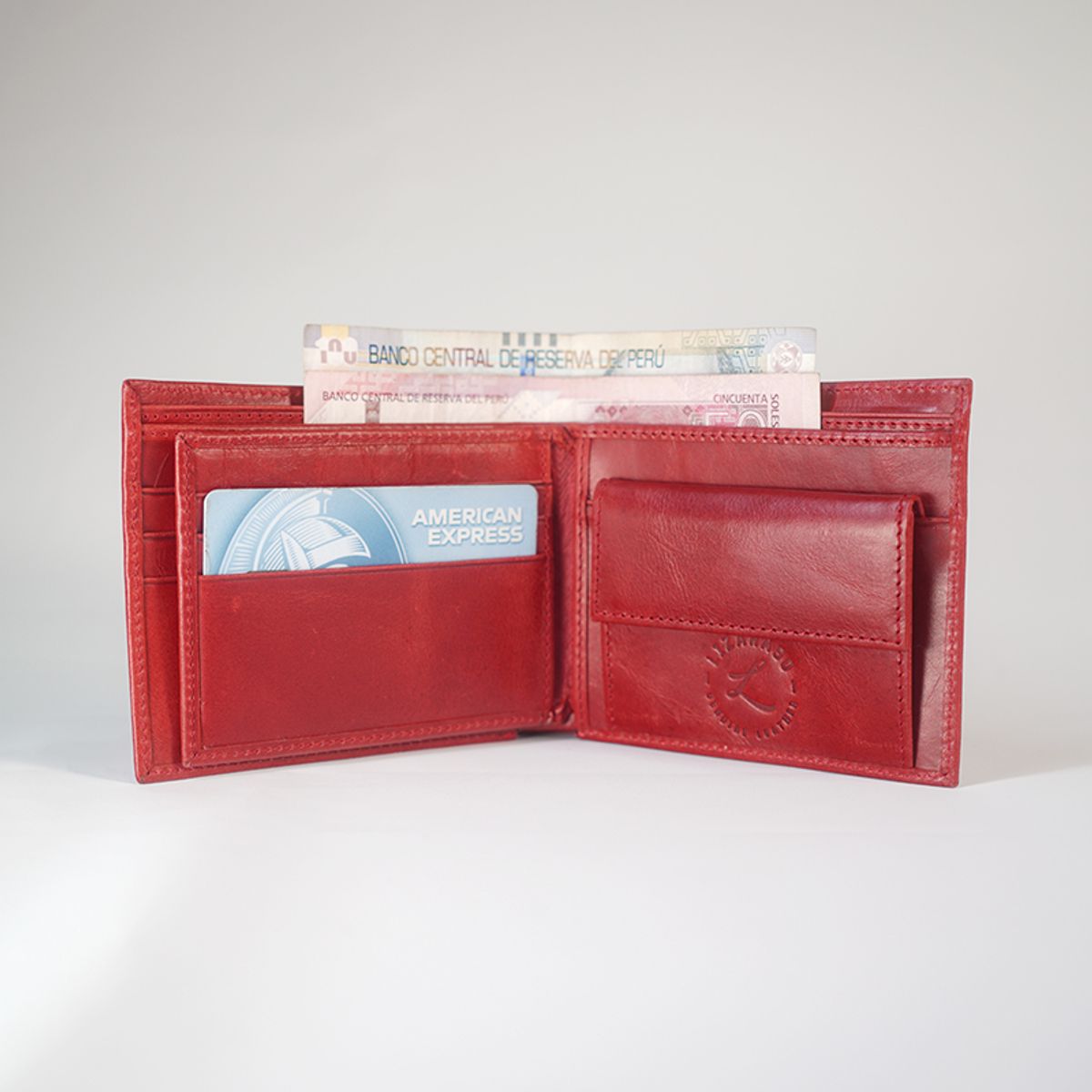 LIZARASO - BILLETERA DE CUERO PARA HOMBRE EN COLOR ENTERO DE LIZARASO CUEROS