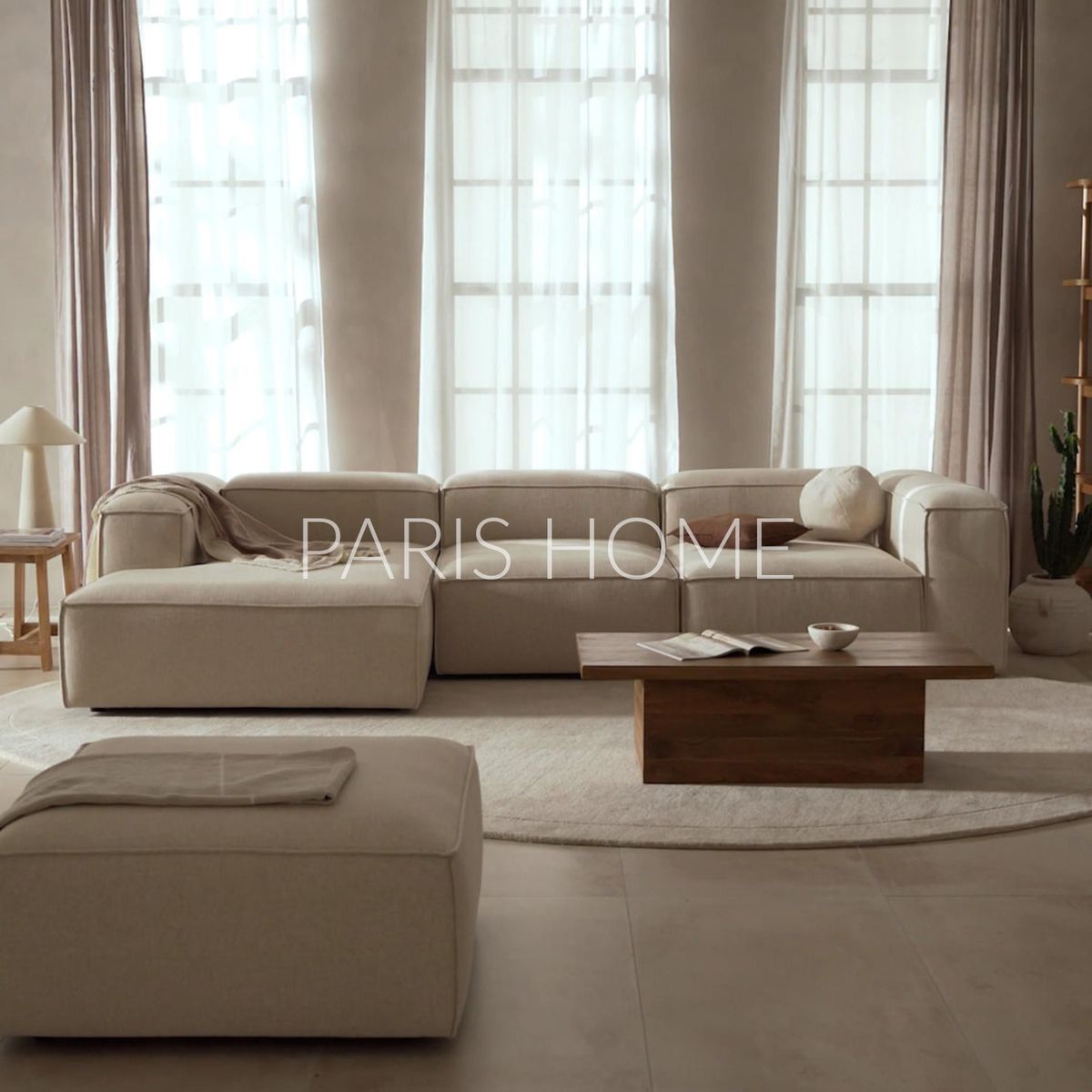 GENERICO - Sofá Esquinero Izquierdo Monarch Lino - Beige