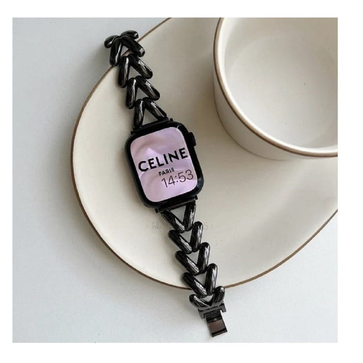 GENERICO - CORREA ACERO TRENZADA PARA WATCH 38-40-41-42 mm NEGRO