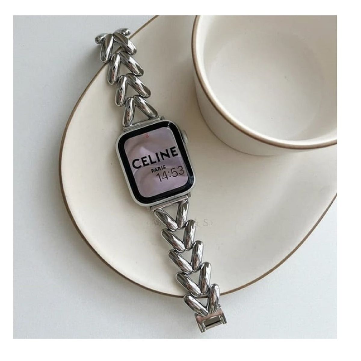 GENERICO - CORREA ACERO TRENZADA PARA WATCH 44-45-46 y 49 mm PLATEADO