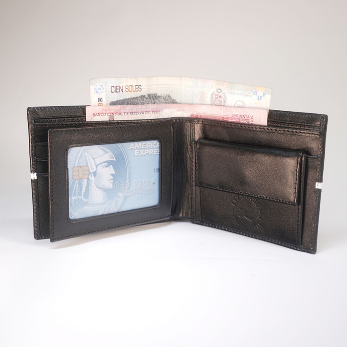 LIZARASO - BILLETERA DE CUERO PARA HOMBRE CON FRANJA LIZARASO CUEROS