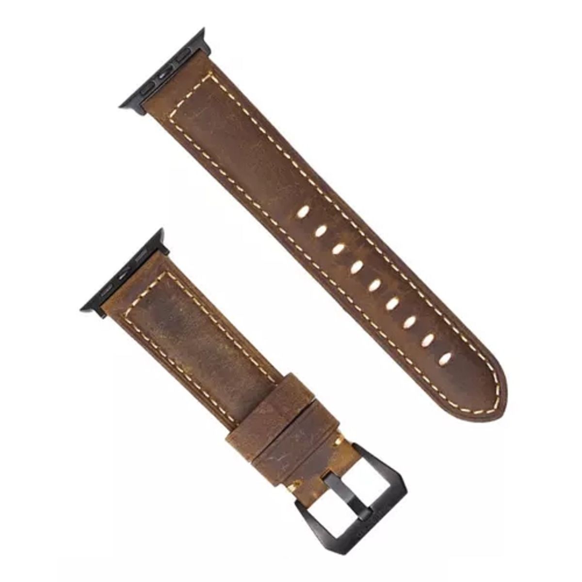 GENERICO - CORREA CUERO LUXURY PARA WATCH 44-45-46 y 49 mm MARRÓN