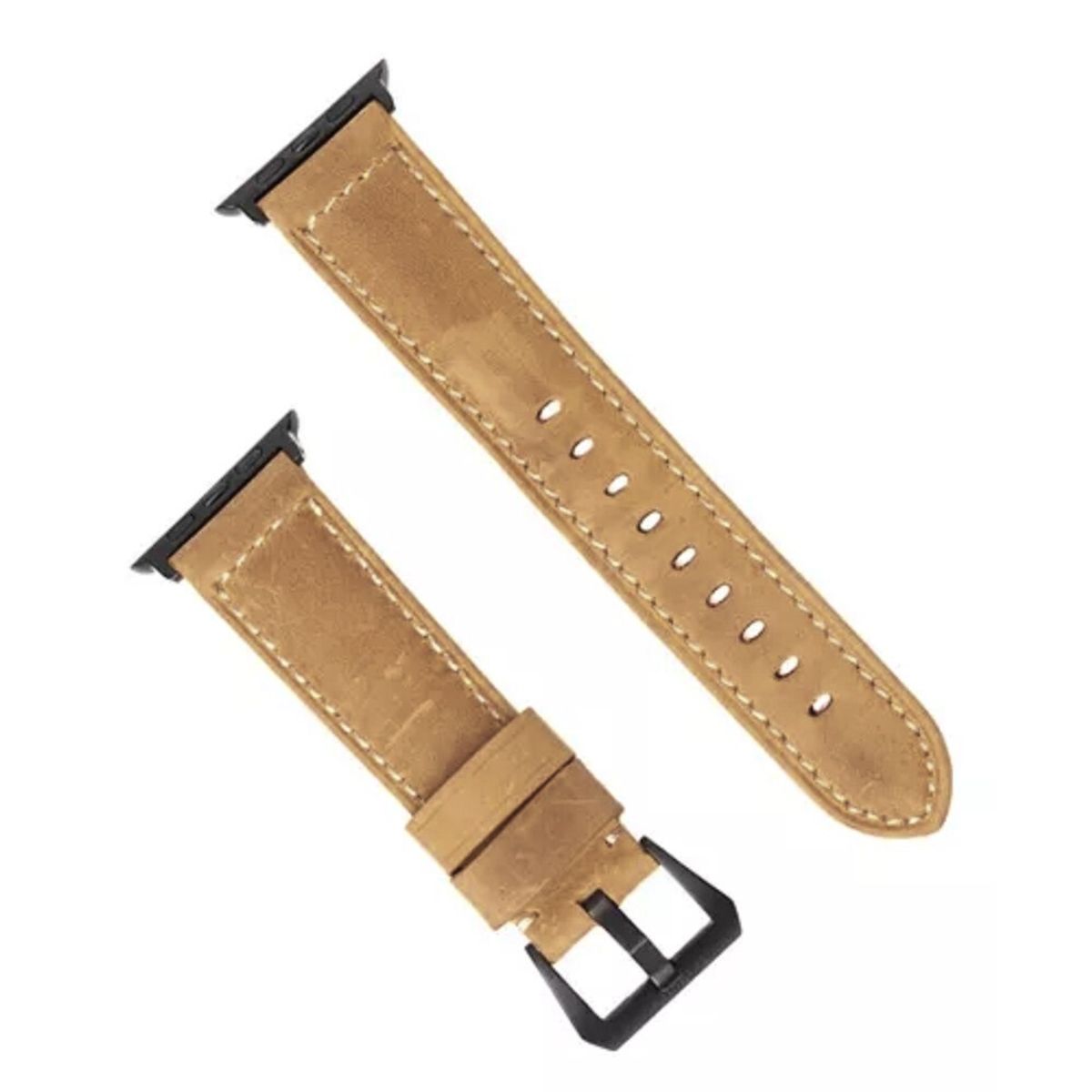 GENERICO - CORREA CUERO LUXURY PARA WATCH 44-45-46 y 49 mm CAMEL