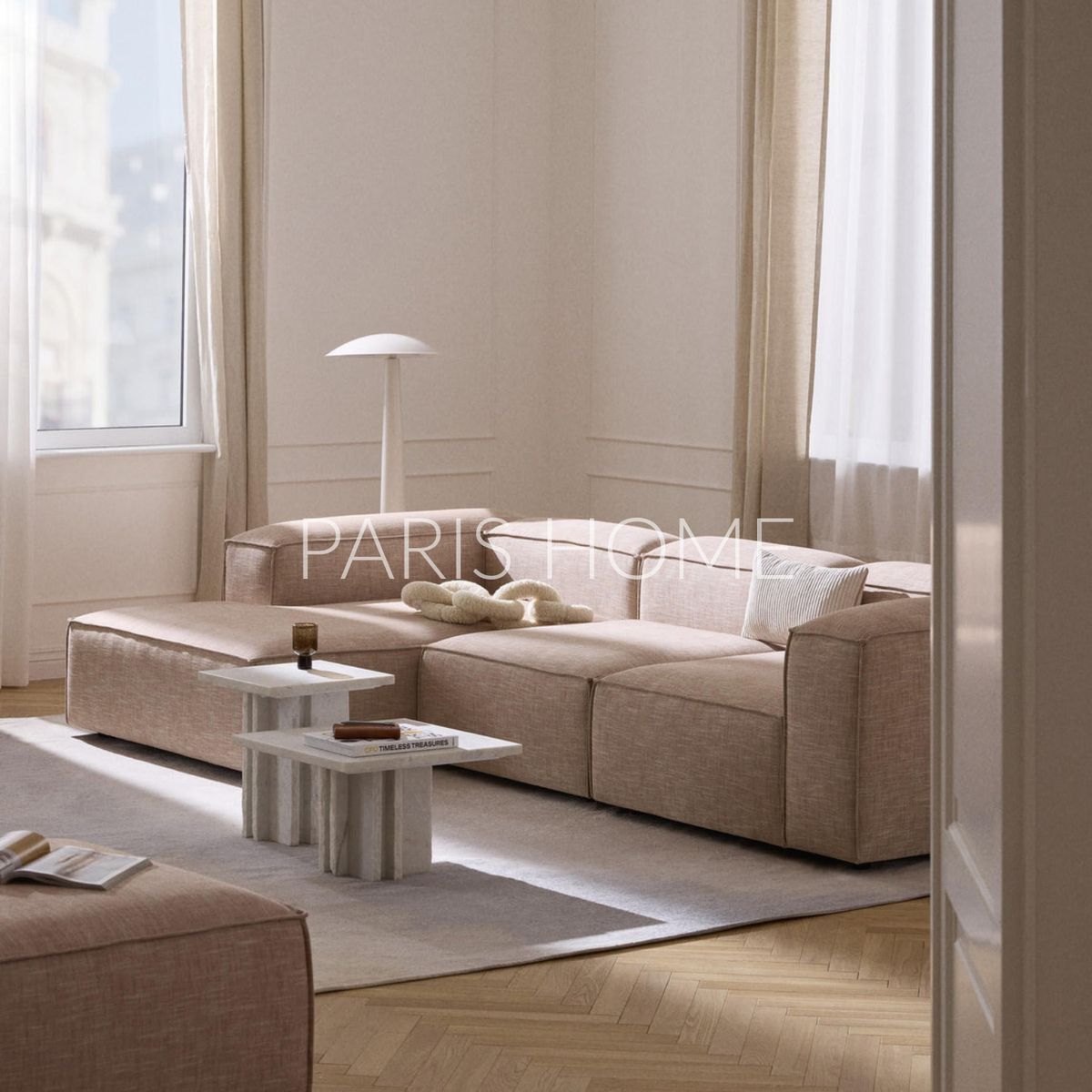 GENERICO - Sofá Esquinero Izquierdo Monarch Lino - Rojo Oxido