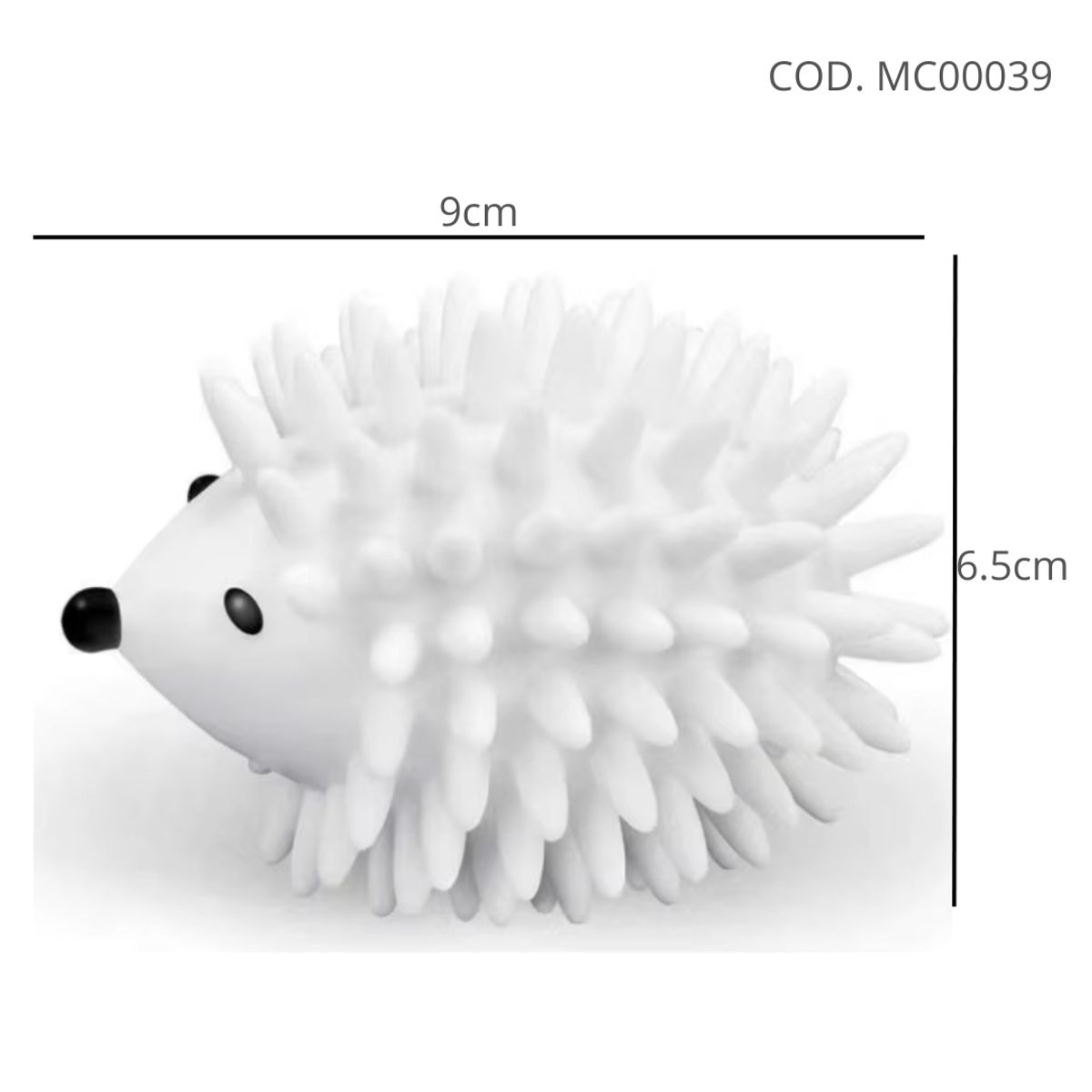 GENERICO - Bola de Silicona Lavandería Erizo Blanco Pack 2und