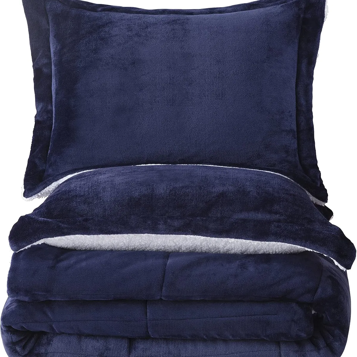 GENERICO - EDREDÓN 3 PIEZAS  ÁNGEL CON CARNERO 2 plz AZUL MARINO