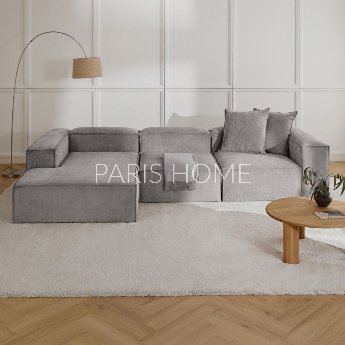 GENERICO - Sofá Esquinero Izquierdo Monarch Pana - Gris