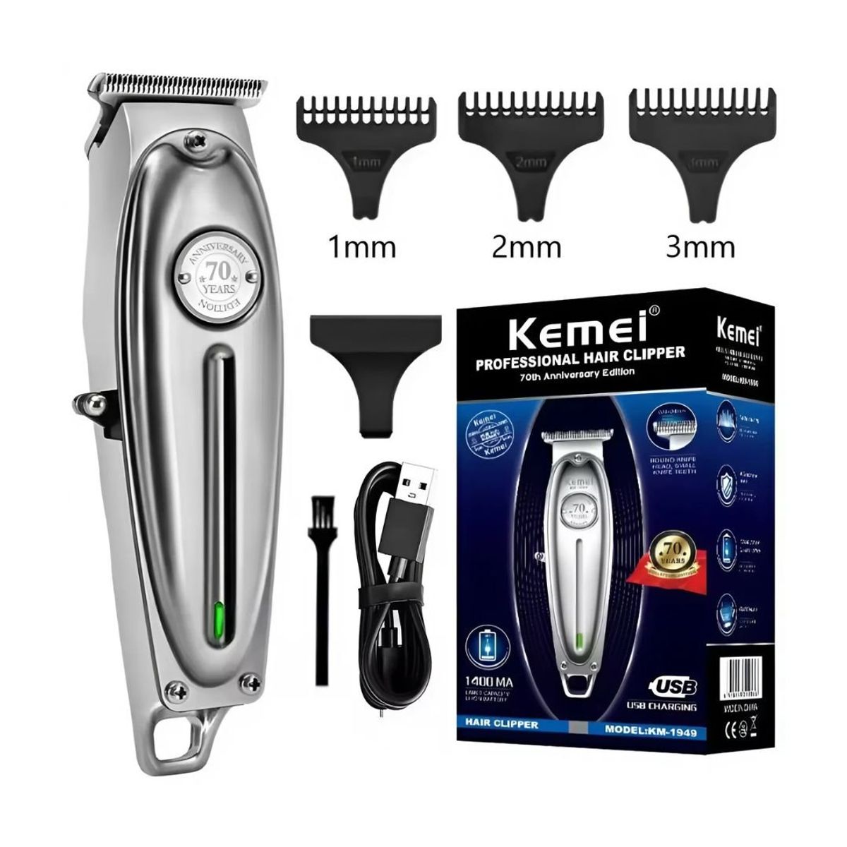 KEMEI - Kemei KM-1949 Cortadora de Pelo Profesional Portátil