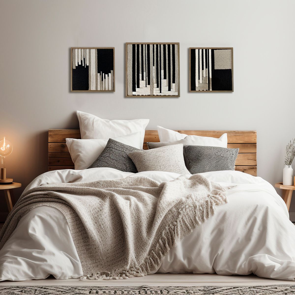 TEJICORP - juego de Cuadros Astrid - lienzos trenzados con hilos de algodón