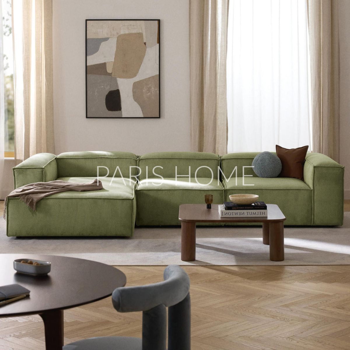 GENERICO - Sofá Esquinero Izquierdo Monarch  Pana - Verde