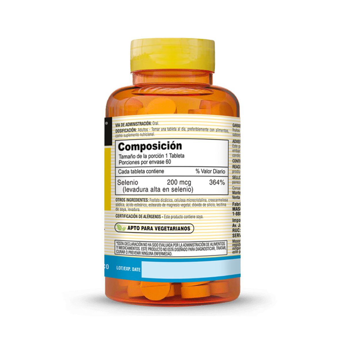 MASON NATURAL - Selenio 200 MCG - Mason Natural - 60 Tabletas