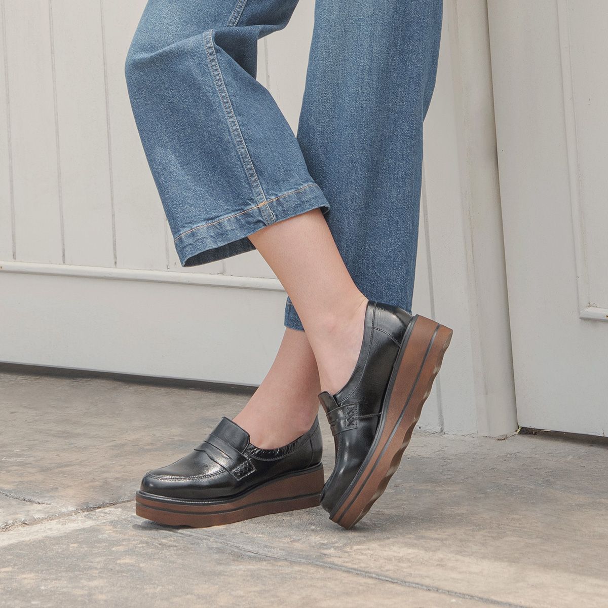 ECCO - Mocasines Mujer Ecco Luanna05 Negro Cuero Charol