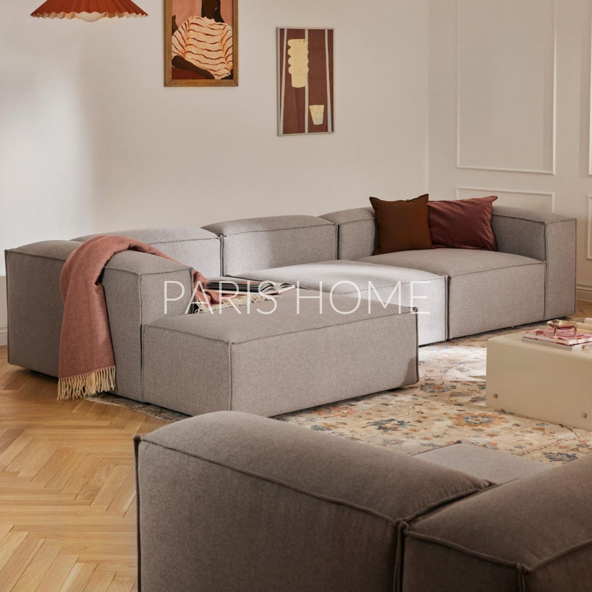 GENERICO - Sofá Esquinero Izquierdo Monarch Tejido - Gris