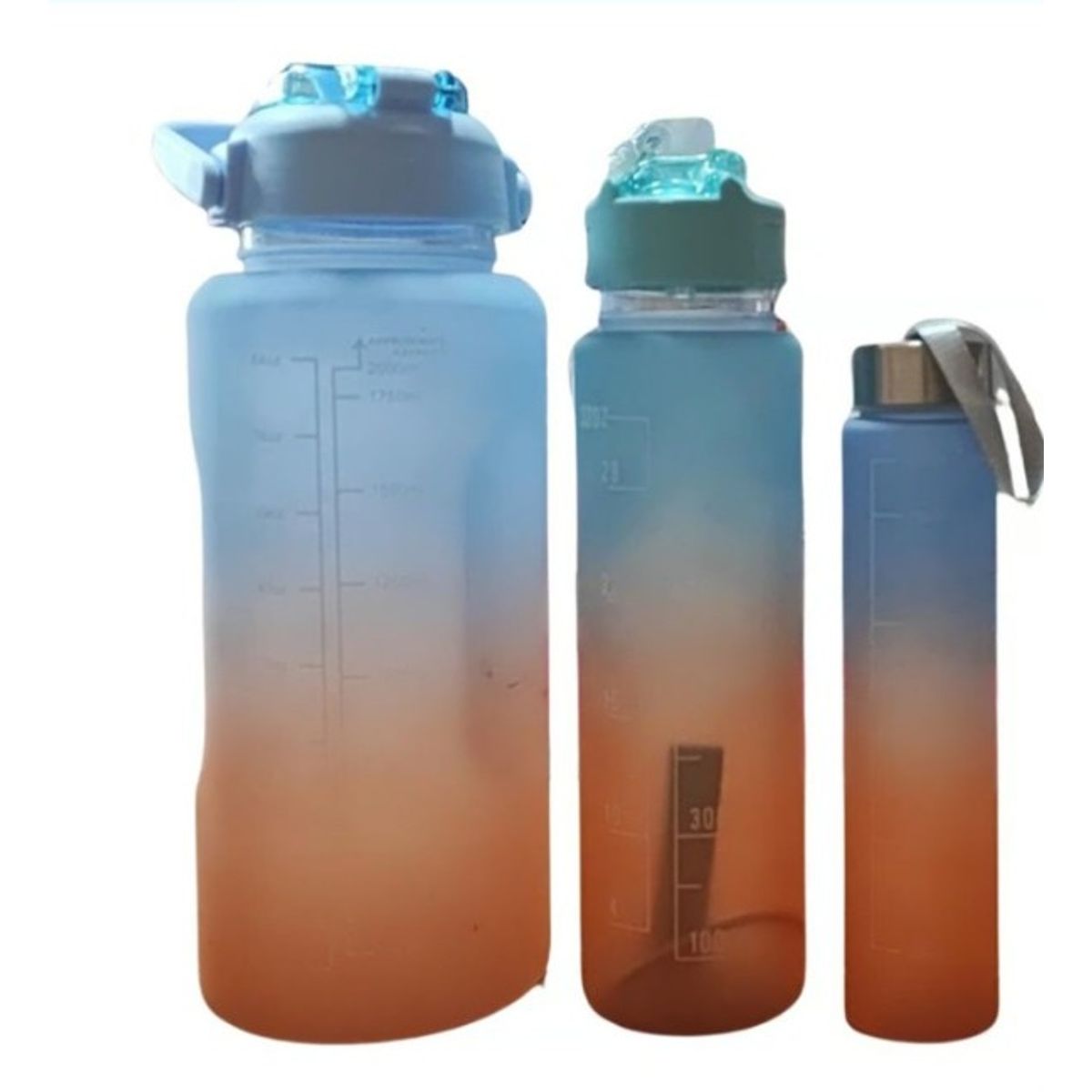 GENERICO - Set de 3 tomatodos motivacional trio deportivo+ stickers celeste