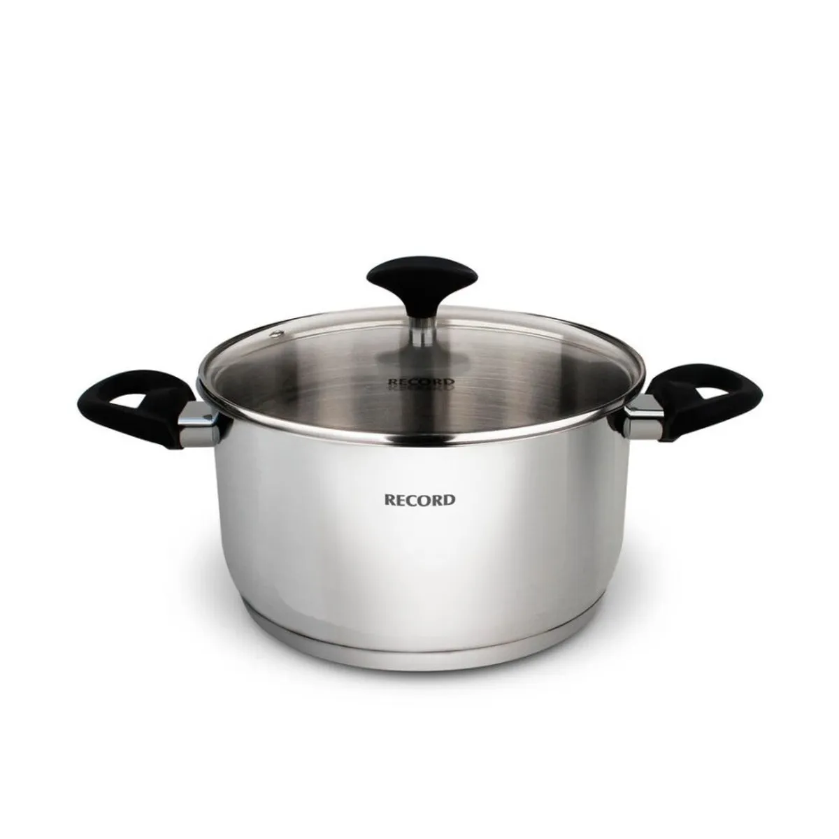 RECORD - Olla acero inoxidable Gia Plus F/Dif Tapa Vidrio N°22 - 1830220001