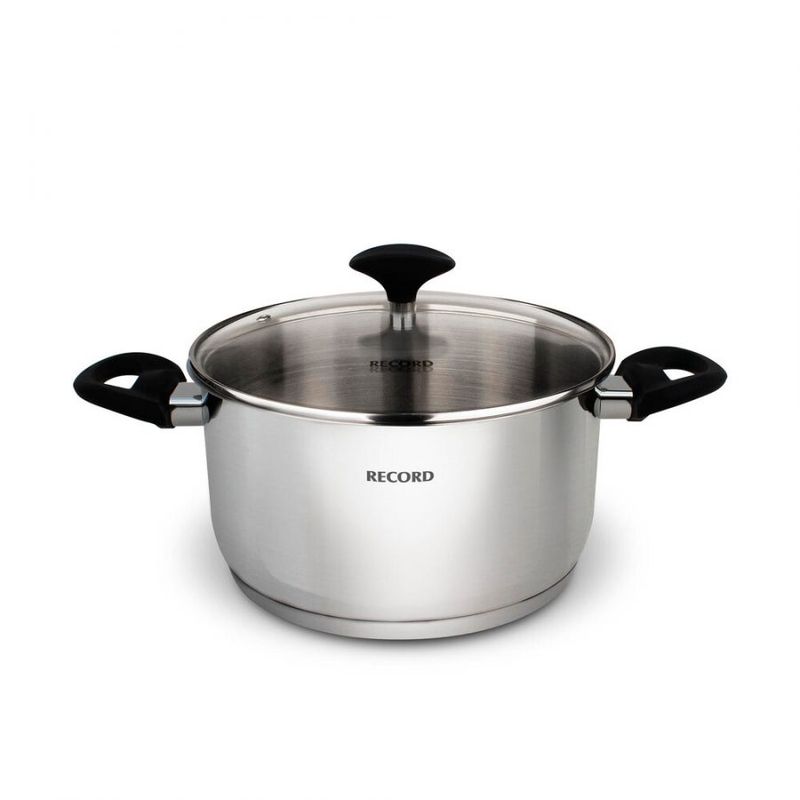 RECORD - Olla acero inoxidable Gia Plus F/Dif Tapa Vidrio N°22 - 1830220001