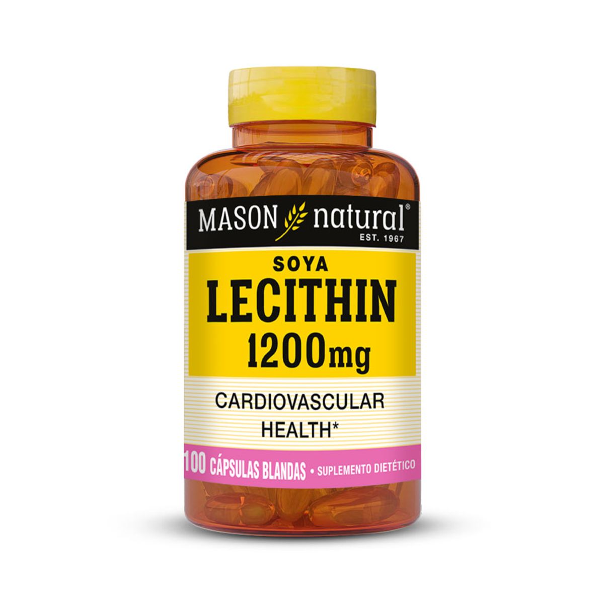 MASON NATURAL - Lecitina de Soya 1200 MG - Mason Natural - 100 Cápsulas Blandas