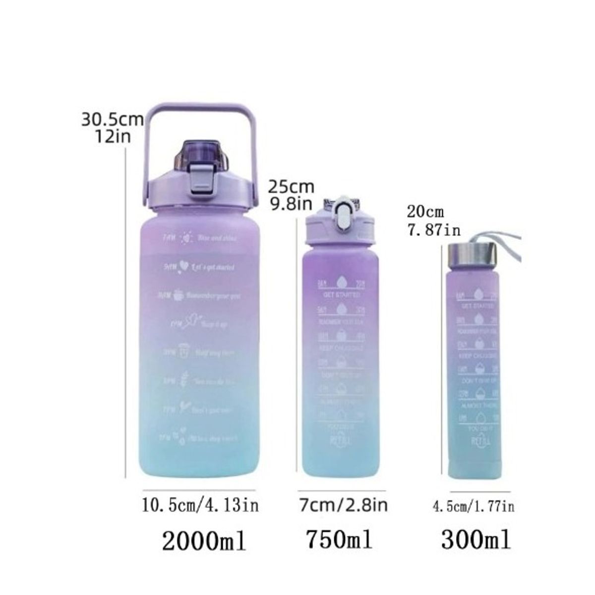 GENERICO - Set de 3 tomatodos motivacional trio deportivo+stickers lila