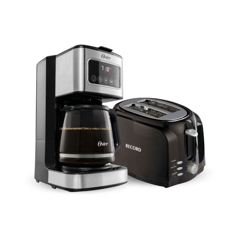 OSTER - Cafetera Programable de 12 Tazas OSTER + Tostadora RECORD