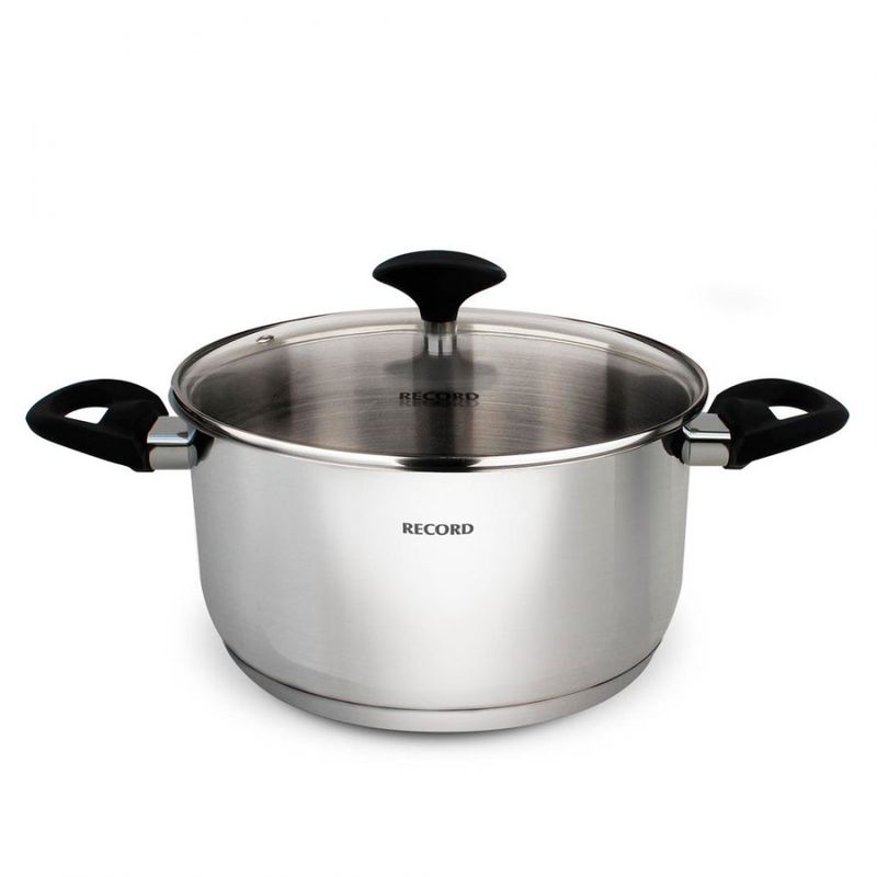 RECORD - Olla acero inoxidable Gia Plus F/Dif Tapa Vidrio N°26 - 1830260001