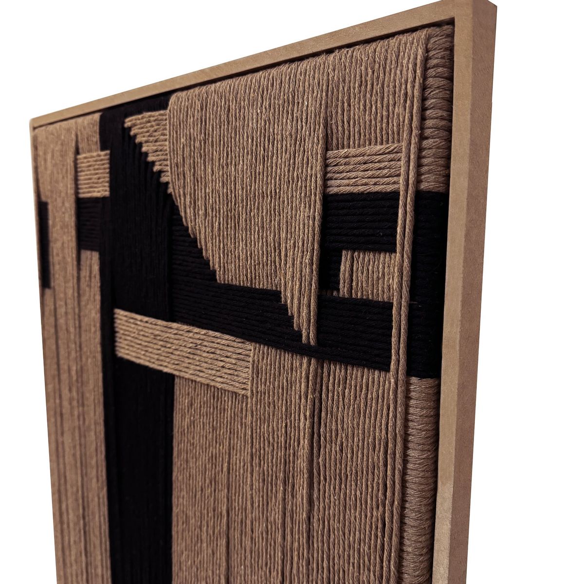 TEJICORP - Cuadro Corlys cocoa con negro - lienzo trenzado con hilos