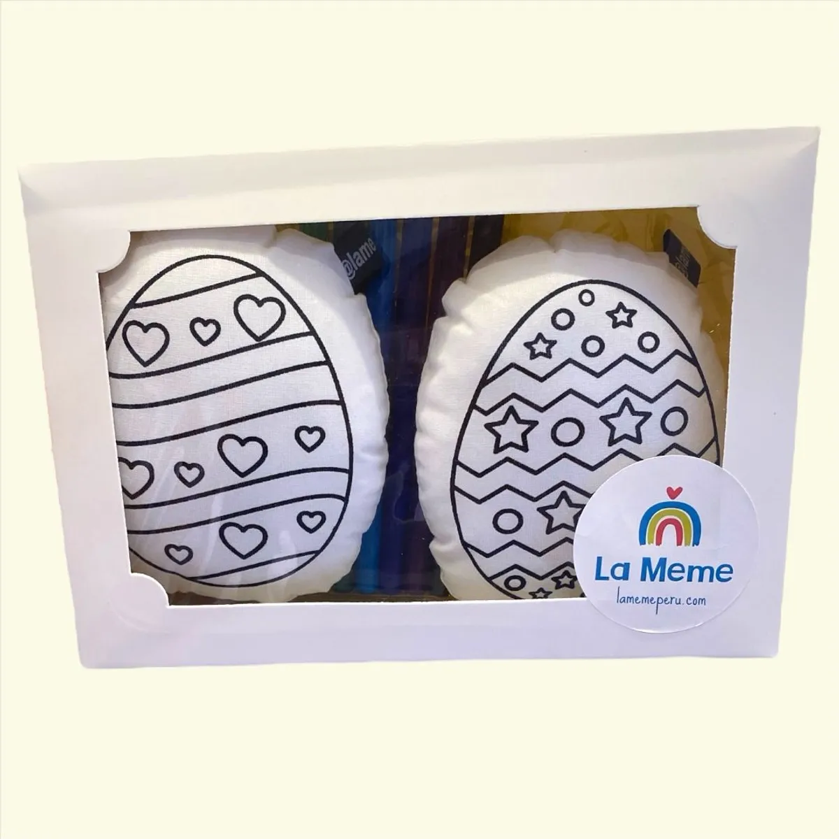 GENERICO - Kit de Pacua: 2 huevos de pascua para pintar y 12 pinceles
