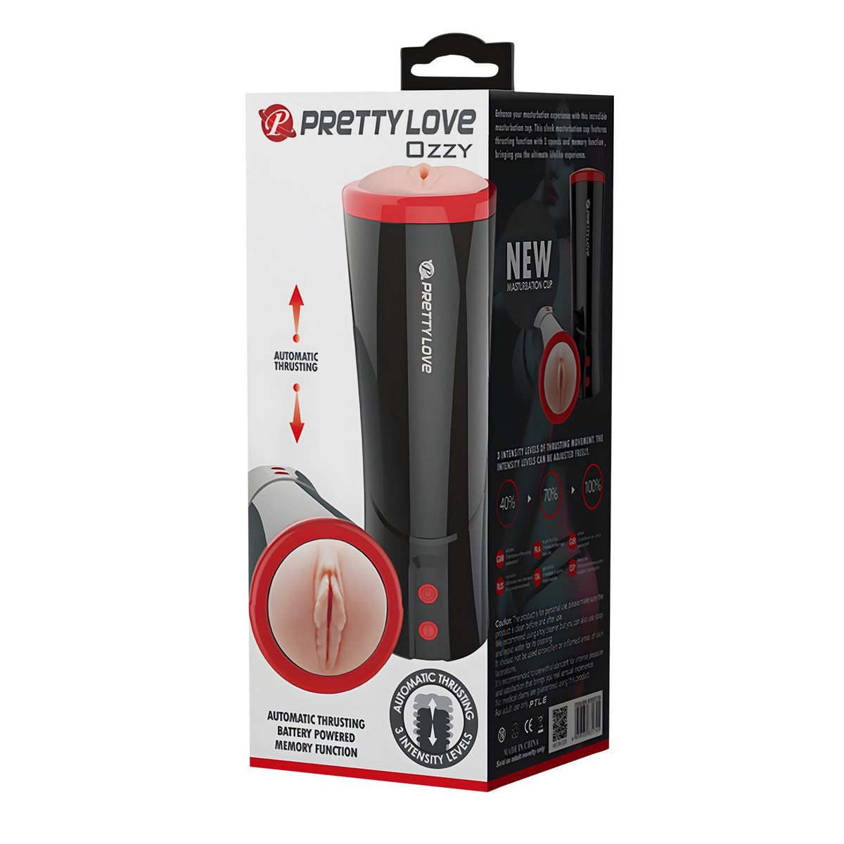 PRETTY LOVE - Masturbador Automático Ozzy Empuje Vulva Realista Ultra Suave