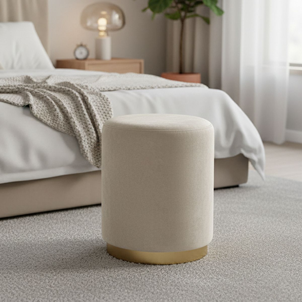 GENERICO - PUFF KARL GOLD BEIGE REDONDO