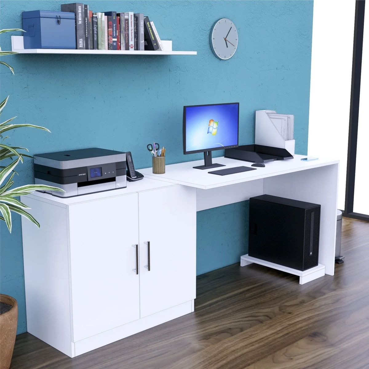 PELIKANO - Escritorio de Oficina 188 cm Blanco Innovaciones Lumik