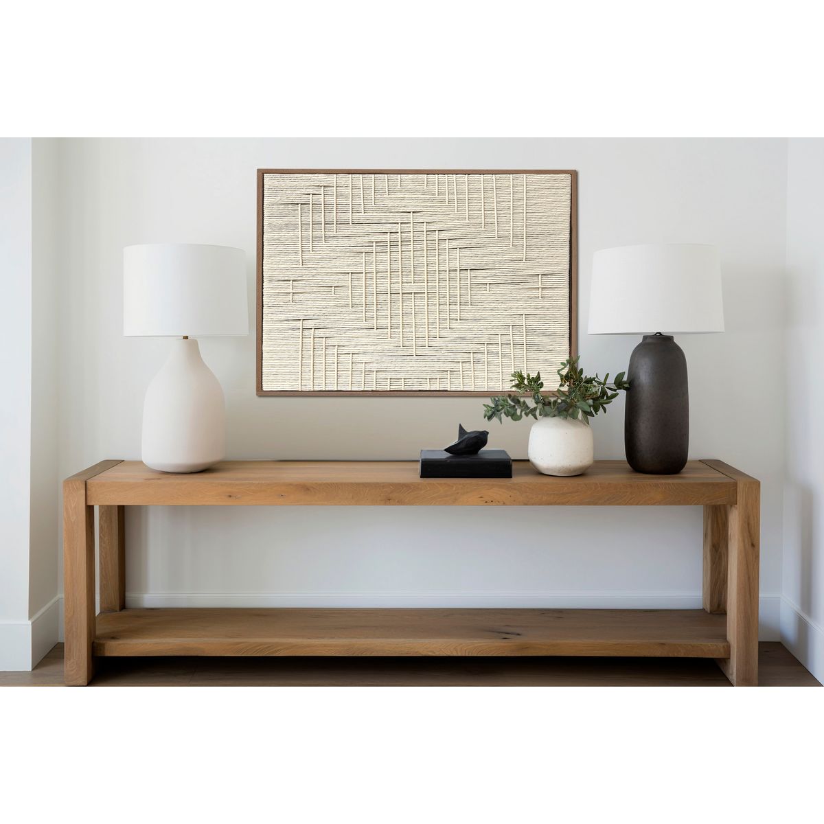 TEJICORP - Cuadro Diamont garlic lienzo trenzado con hilos de algodón