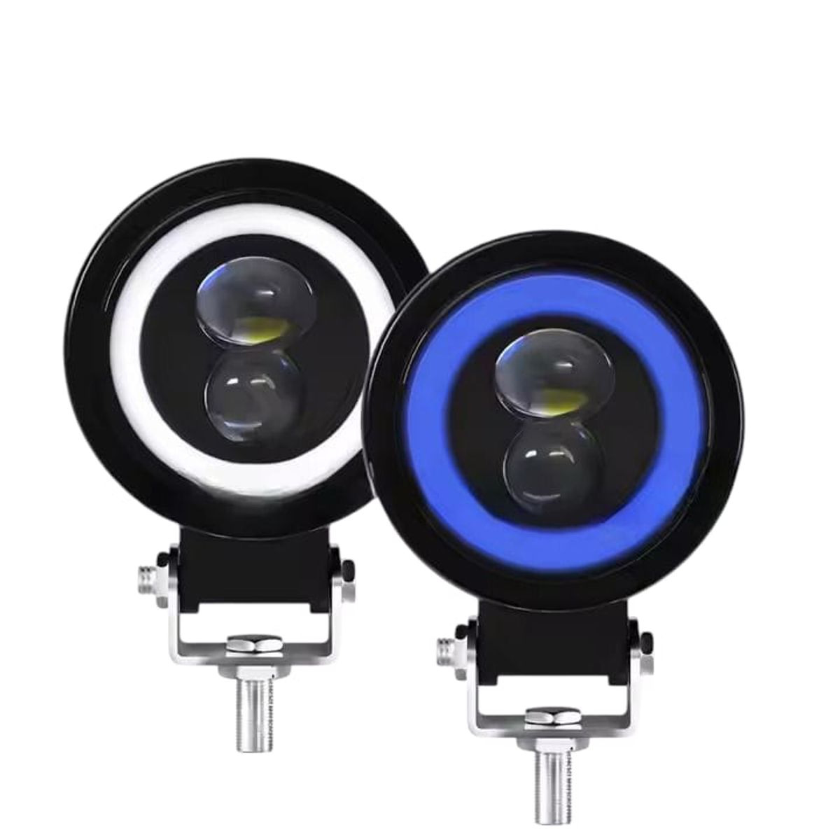 GENERICO - Faro LED ojo de ángel azul 3 pulgadas, luz  Alta y Baja(par)